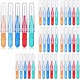 Duozhenzhu 4 Sizes Interdental Brushes(50 Count), Gum Brushes Go Betweens, Dental Soft Toothpicks Braces Brushes Go Between Teeth Tight，Oral Hygiene Slim Brushes Cleaning Tool