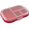 Bentgo Kids Chill Tray with Transparent Cover - Reusable, BPA-Free, 4-Compartment Meal Prep Container with Built-In Portion Control for Healthy On-the-Go Lunches (Red/Royal)