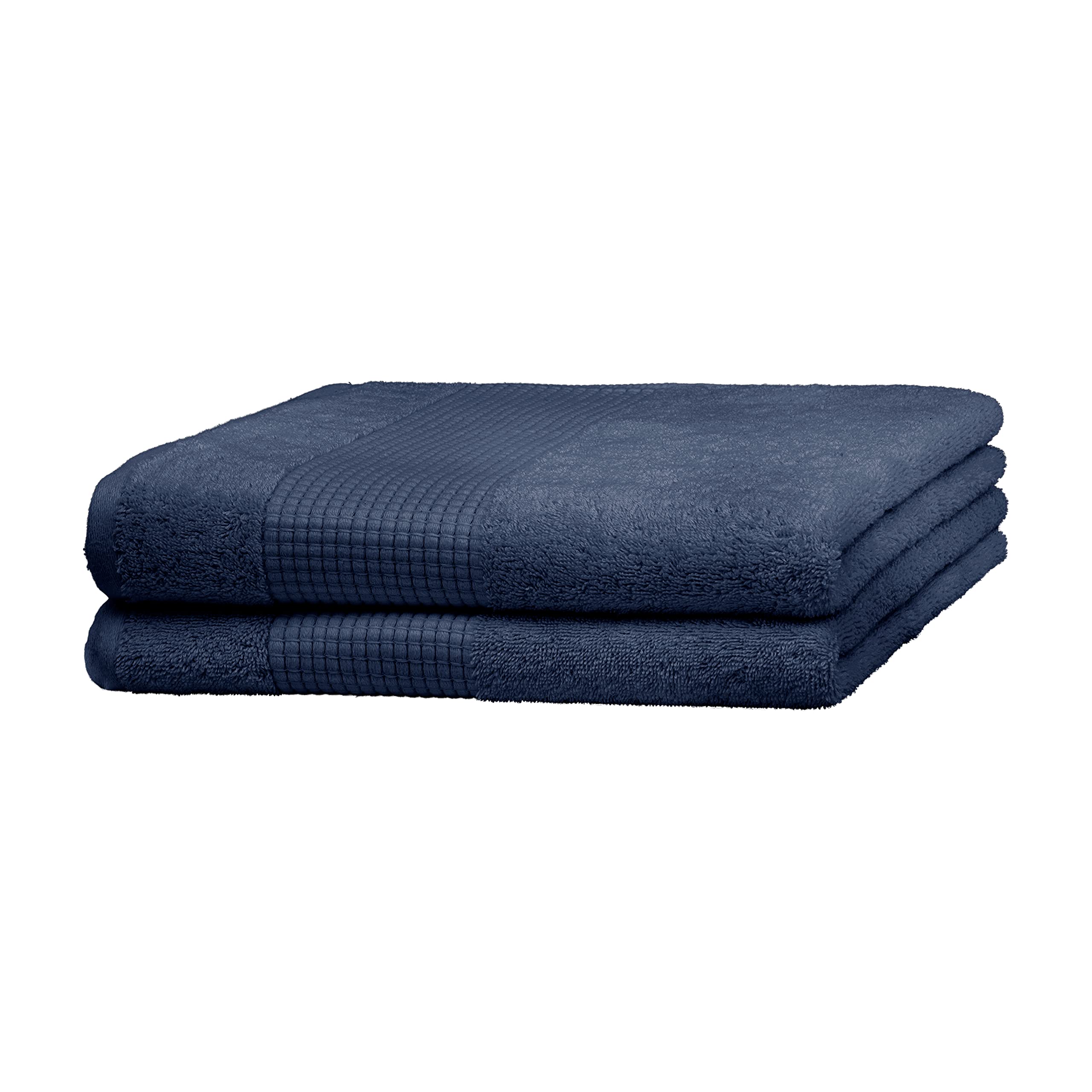 Merana Hand Towel Set Absorbent, Soft and Lint Terry Guest Towel Quality Heavy Organic Cotton 590 GSM, Pacific Blue, 2 x Duschtücher (70x140cm)