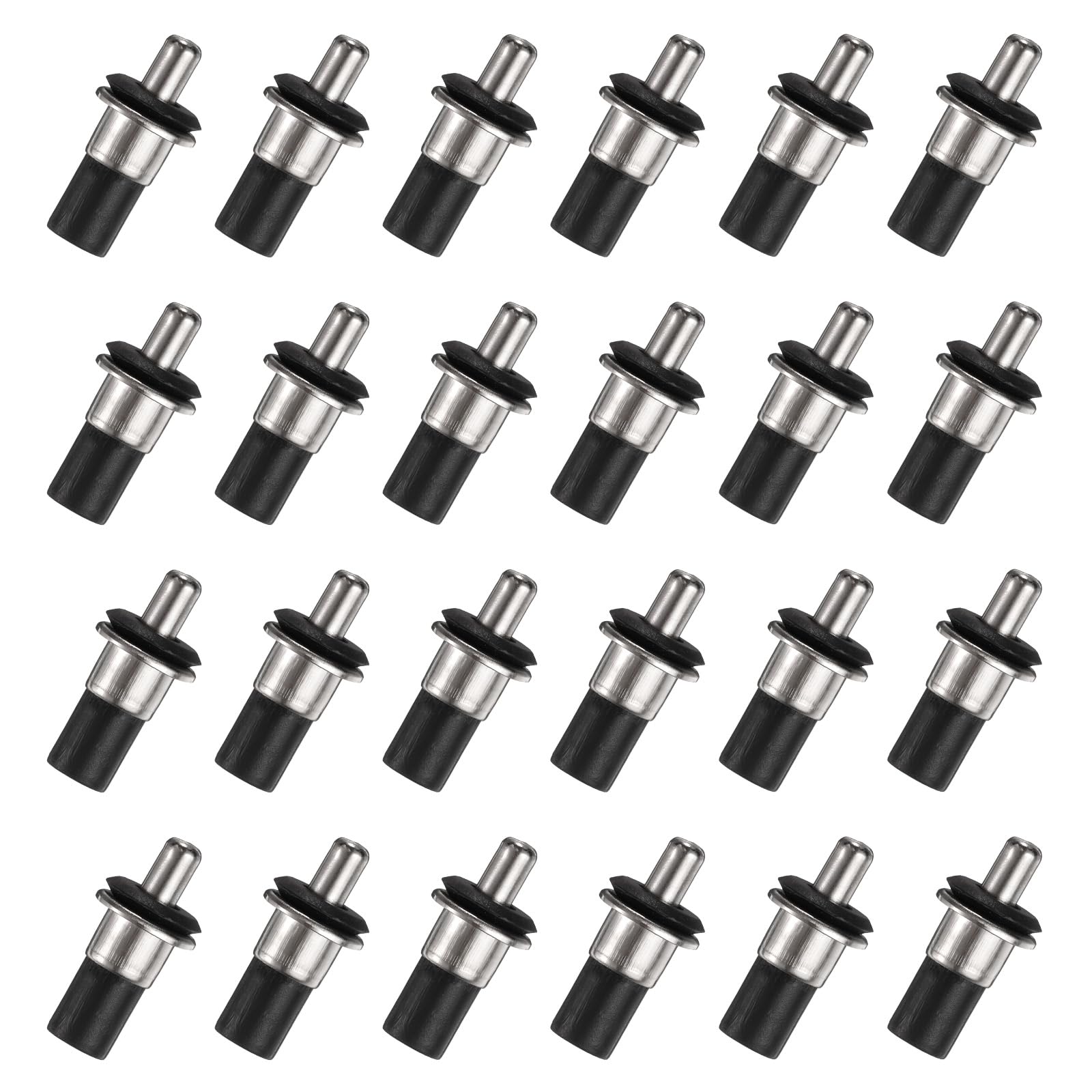 Uxcell 24 Pcs Black Plastic Cabinet Door Repair Pins, 6.8mm Spring Loaded Pins for Cabinets, Wardrobes, Desks & Shelf Installation