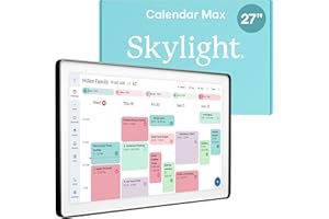 Skylight Calendar Max: 27-Inch Smart Digital Calendar & Chore Chart, Family Organizer with Interactive Touchscreen Display – Wall Mountable in Portrait or Landscape, Charcoal Shadowbox Frame
