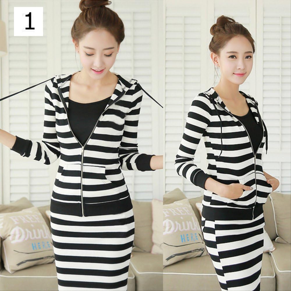 Amazon 品 セットアップ 上下セット スウェット スウェットセットアップ レディース ボーダー ボーダーセットアップ ジップアップ パーカー マキ アンサンブル 通販