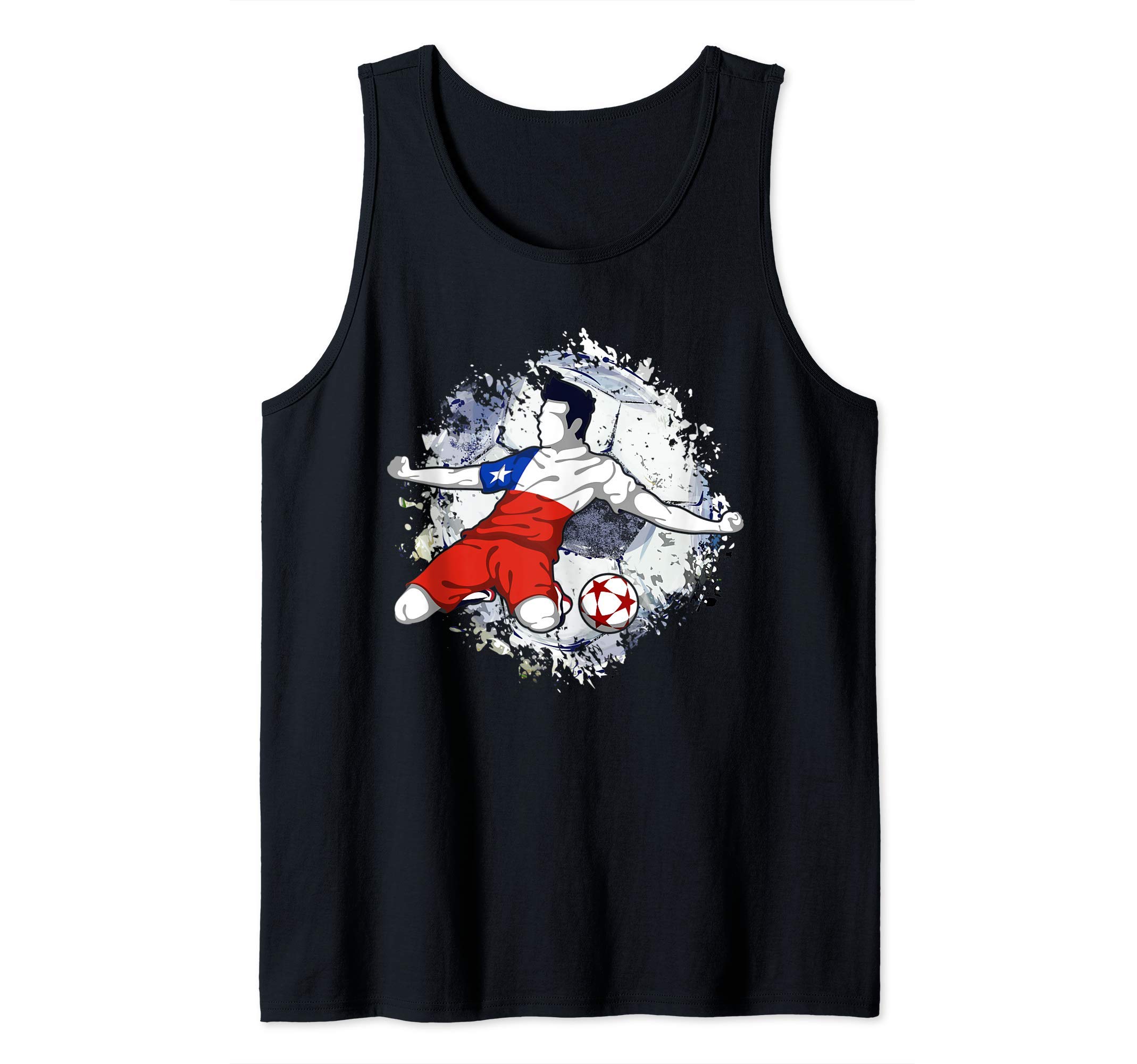 Chile Soccer Chilean National Flag Proud Football Striker Tank Top