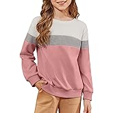 blibean Girls 2026 Long Sleeve Sweatshirt Tween Fall Patchwork Shirts Tops Size 6-15 Years