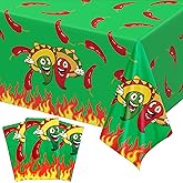 Remerry Plastic Chili Pepper Tablecloth Cinco De Mayo Table Cover Disposable Red Green Decorations Supplies for Rectangular Table Chili Cook Off Party 54 x 108 Inch (3 Pieces)