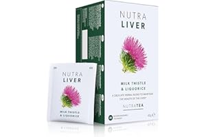 NUTRALIVER - Detox Tea for Liver Cleansing and Support - With Milk Thistle, Turmeric & Fennel - 20 Tea Bags - Herbal Tea by Nutra Tea
