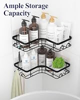 Kitsure Corner Shower Caddy 2 Pack Rustproof Organizer 20lb Adhesive Black view 3