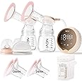 NCVI 8100 Double Electric Breast Pump with 4 Modes|9 Levels, Anti-Backflow Milk Breastfeeding Pump with 24/28mm Dual Flanges, Handheld Motor and LED Display, Ultra-Quiet