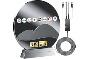RAGNAL 2024 Upgraded TV Antenna, 1000+ Miles Range TV Antenna for Smart TV Indoor-Digital TV Antenna Indoor Outdoor, Antenna for Local Channels Support All TV's 360° Signal Reception-38ft Coaxial Cable