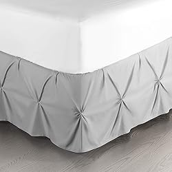 Nestl Light Grey Bed Skirt Cal King Size, Pinch