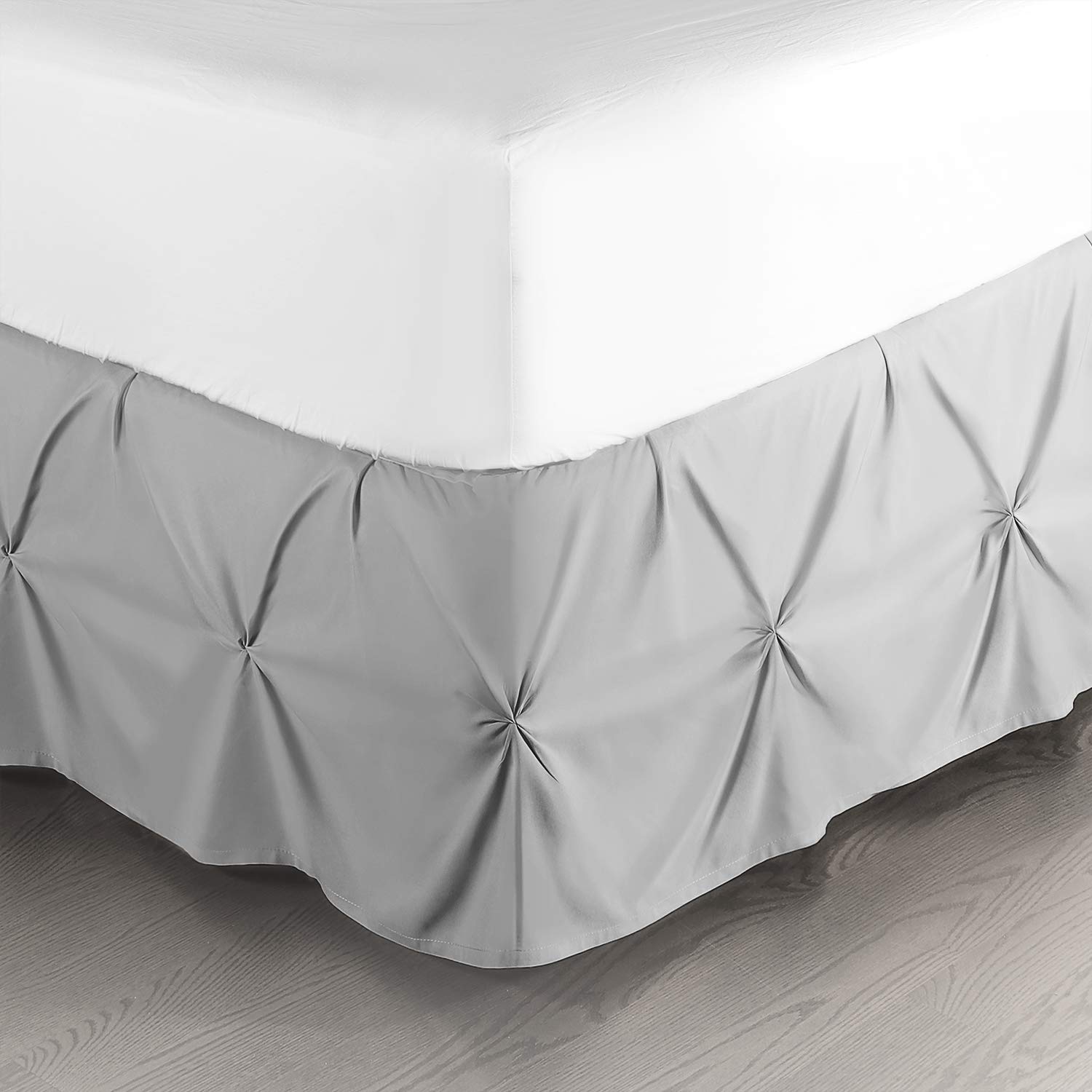 Nestl Light Grey Bed Skirt Cal King Size, Pinch