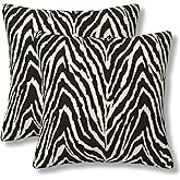 ZYNTIRAX Zebra Throw Pillow Covers Black and White Zebra Seamless Pattern Pillow Cover 18x18 Inch Set of 2 Zebra Skin Pattern Texture Pillowcase Square Cushion Cases for Couch Bed Sofa