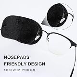 YUXIANLB 4 Pcs Eye Patches for Adults Kids Right Left Eye Patch Velvet Black view 4