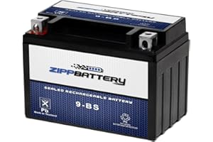 ZIPPBATTERY Zipp Battery YTX9-BS Maintenance-Free 12V 9Ah Battery Replacement for ATV, Motorcycle, Jet Skis, Scooter, UTV, and More - Nut and Bolt (T3) Terminal