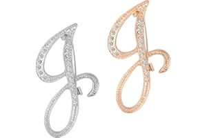 HAFILO 2 pack initial letter brooch pin for women girl 26 letters A-Z fashion brooches collar pins Gold silver