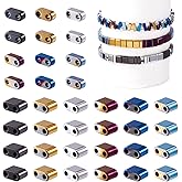 Pandahall 480Pcs Half Tila 2-Hole Hematite Flat Rectangle Seed Beads Rainbow Spacer Beads for Multi-Strand Jewelry