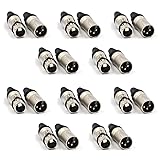 Zhupoub (20 Pack) 3-Pin XLR Cable Connector 10 Male