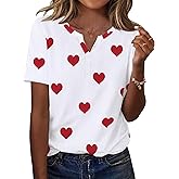 Zeagoo Womens Summer Tops Casual Short Sleeve V Neck Shirts Business Dressy Work Blouses