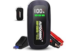 AUTOOMMO Portable Car Jump Starter - 2000A Peak 12V Battery Pack for up to 8.0L Gas & 7.0L Diesel Engines, with Type-C PD 65W & USB QC3.0 Port, 18000mAh Lithium Battery, Built-in LED Light