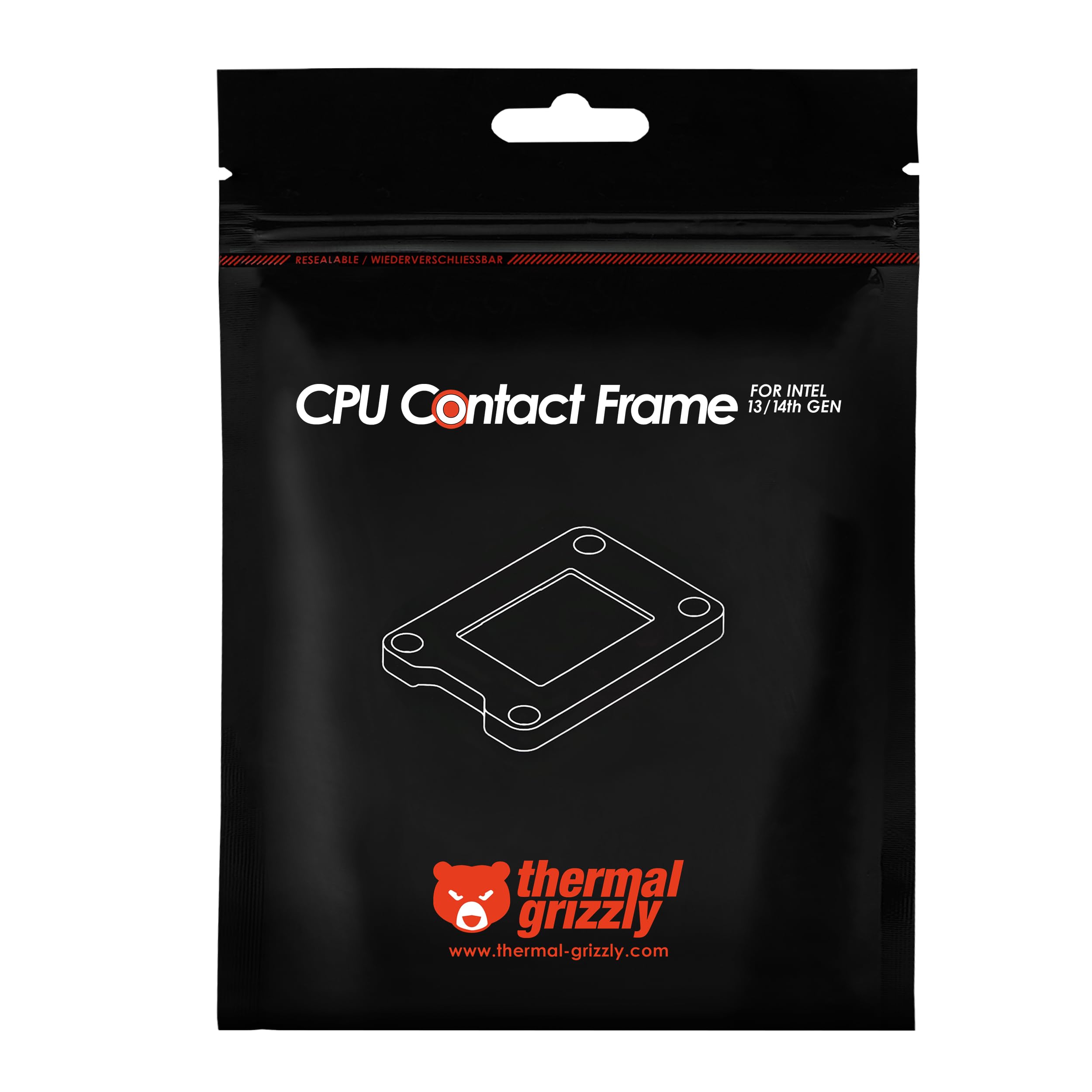 Thermal Grizzly - CPU Contact Frame Intel 13th & 14th Generation - for Optimized CPU Contact Pressure to Improve The Cooling Performance - Easy Install