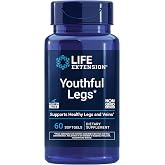 Life Extension Youthful Legs Circulation Supplement, 60 Softgels | Blood Flow, Vein &amp; Circulation Support for Leg Health with Orange Peel Extract &amp; Diosmin; Gluten Free &amp; Non-GMO