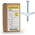 QUALIHOME Spring Toggle Bolt Anchors - Heavy Duty Wall Anchors for Hanging Items w/Hollow Walls & More - Stainless Steel Hollow Wall Anchor for Frames, Shelves, Mirrors & More, 20 Pack (1/4" x 3")