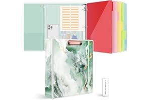 EYROZILL 3 Ring Binder, 2 Inch for Letter Size, 3 Ring Binders with 2 Inerior Pockets & 5PCS Index Dividers, Sealed Bag & Dividers Tabs, PVC Cover, Office, School