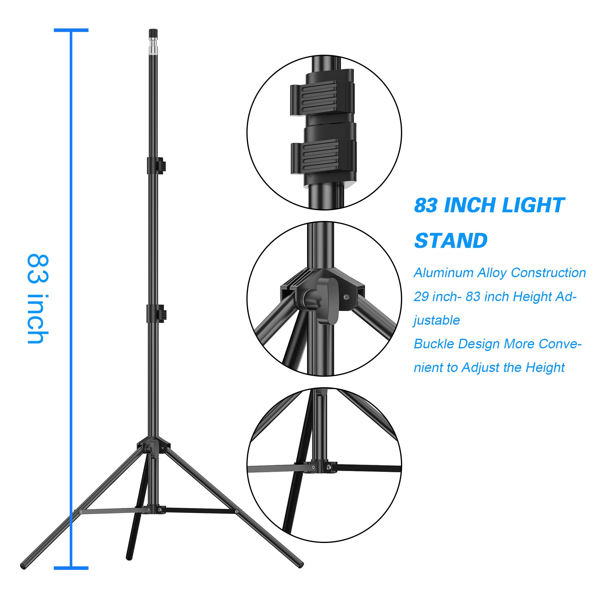 EMART 7 Ft Light Stand for Photography, Portable Photo Video Lighting Tripod with Carry Case for Speedlight, Flash, Softbox, Strobe, Camera, Selfie, Photographic Portrait -1 Pack