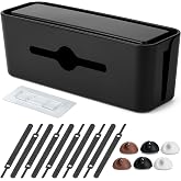 Bates- Cable Management Box, Small, Cable Organizer Box, Cord Organizer Box, Cable Box Organizer, Cord Management Box, Cord Hider Box, Cord Box for Wires on Floor, Power Strip Cover Box Baby Proof
