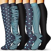 QUXIANG Compression Socks for Women & Men 15-20 mmHg, Best for Medical, Nursing, Running, Athletic, Varicose Veins, Travel