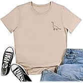 ROSEPARK Women Cute Dinosaur Graphic T-Shirts Teen Girls Funny Tees