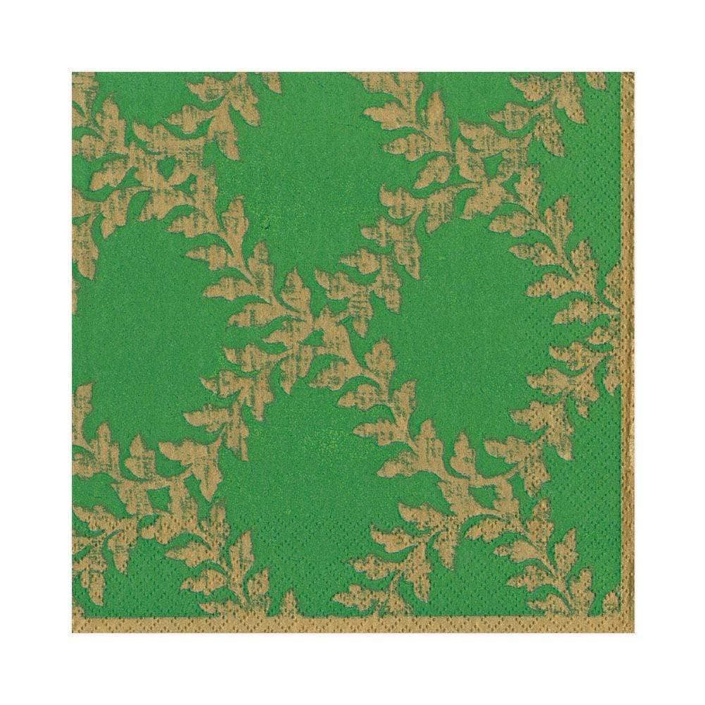 Caspari Acanthus Trellis Paper Luncheon Napkins in Green, 20 Per Package