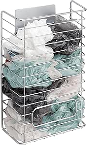 mDesign AFFIXX Organizador de Bolsas de plástico Plateado ...