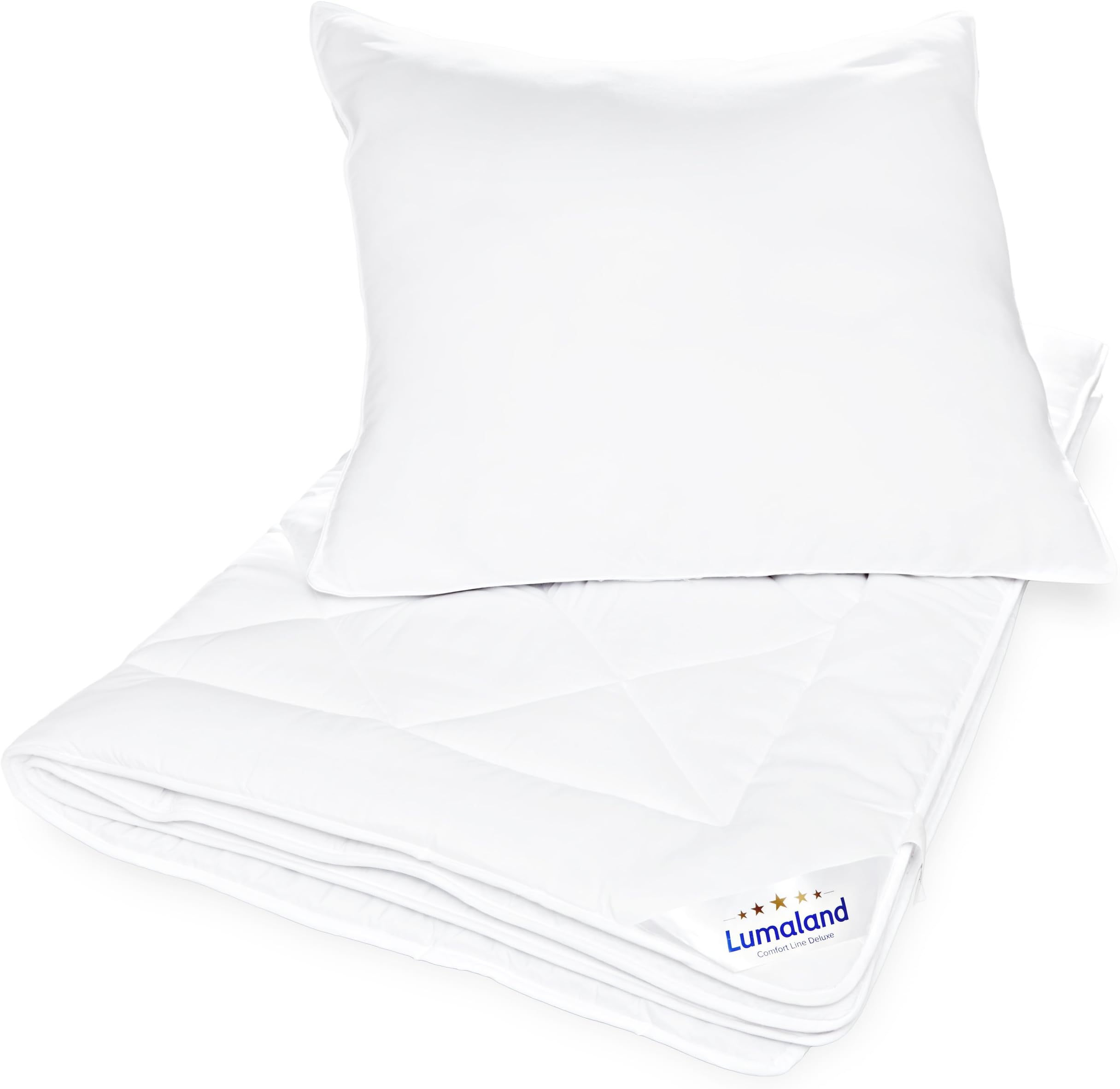 Lumaland Premium Duvet with Pillow Bedding Set Microfibre Four Seasons Summer Winter washable boil-proof up to 95° C 135 x 200 cm