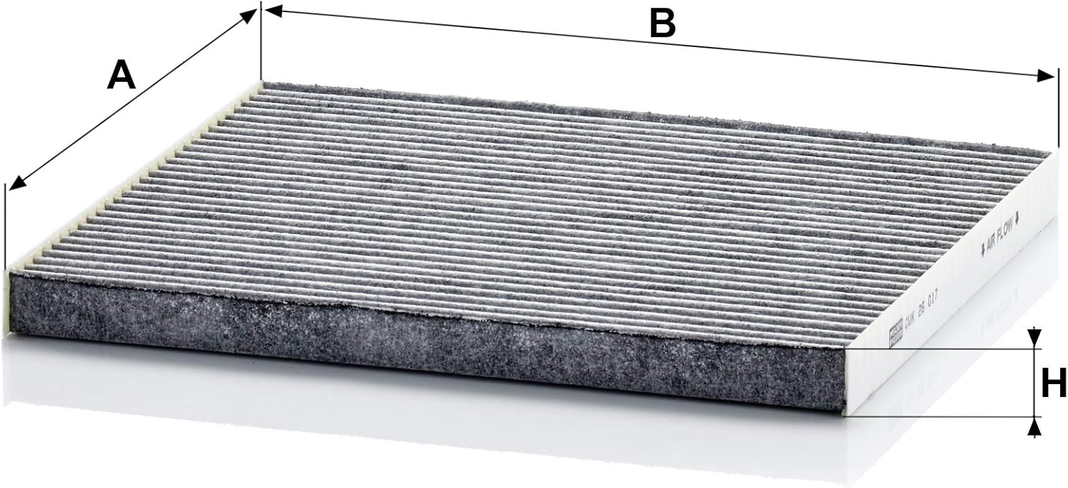 MANN-FILTER CUK 26 017 Cabin Air Filter - Pollen Filter with Activated Carbon - for Cars + Transporters, White, 22.5 x 25.4 x 2 cm - Image 3
