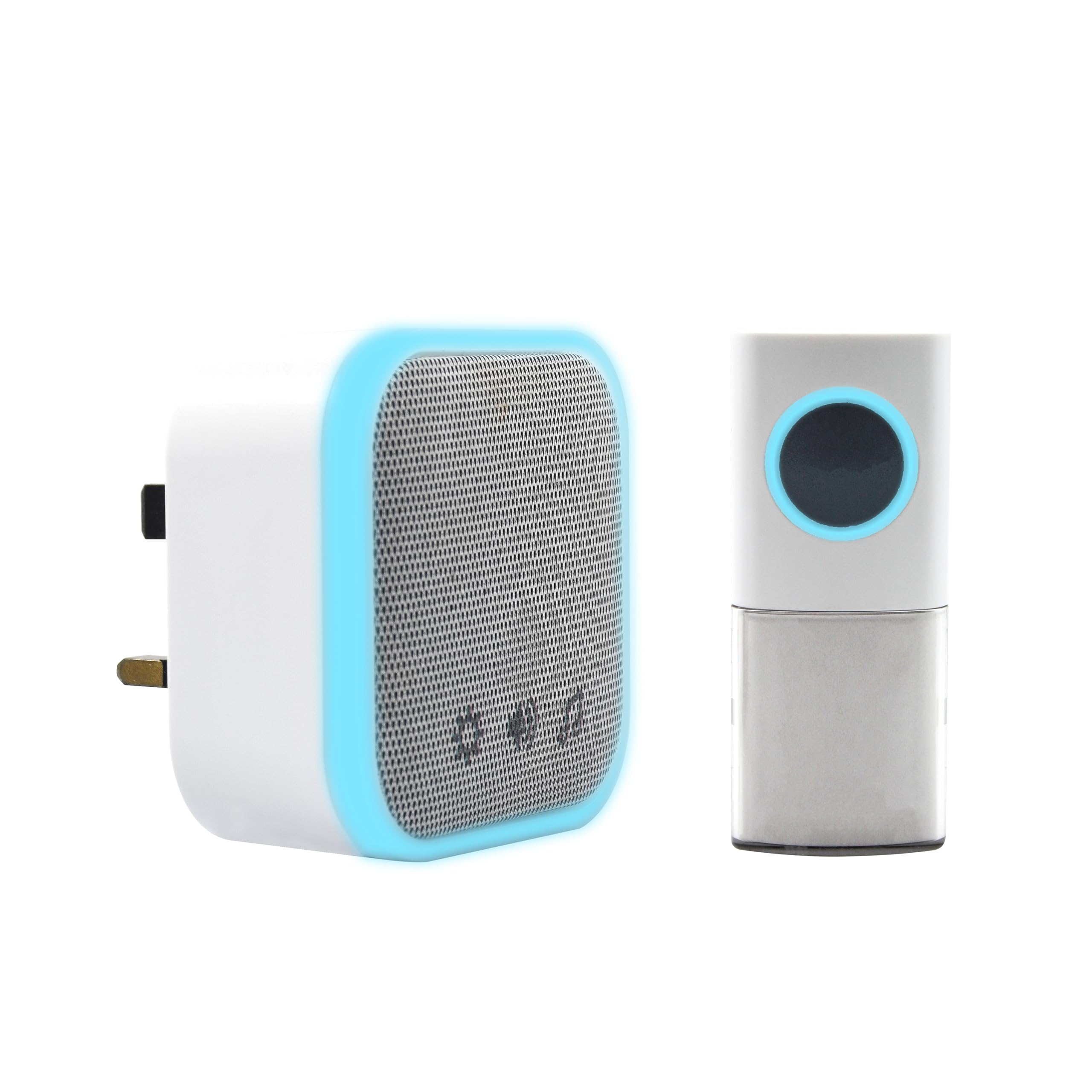 Uni-Com Wireless Plug-in Door Chime, 150m Operating Range, 30 Different Chimes, LED Chime Alert, 3 Operating Modes, Easy Install, White