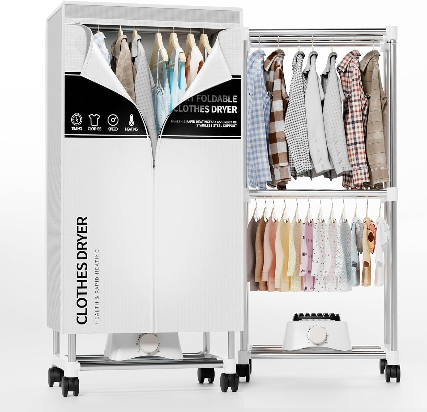 Photo 1 of Clothes Dryer, Portable Drying Machine with Timer, 60inch Laundry Drying Wardrobe with Large Capacity, Electric Dryer/Rack for Home | Appartments (Grey UE5)