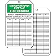 Accuform Signs MGT207CTP Inspection Record Tag, Legend "Emergency Shower & Eye WASH Test Record", 5.75" Length x 3.25" Width x 0.010" Thickness, PF-Cardstock, Green/Black on White (Pack of 25)
