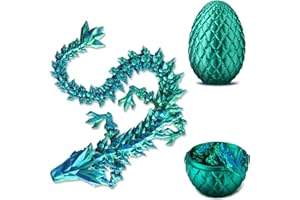 Mydethun 3D Printed Dragon Egg with Dragon Inside - Unique Executive Toy for Office Decor and Kids' Concentration for Dragon Lovers, (Green Dragon with Egg)