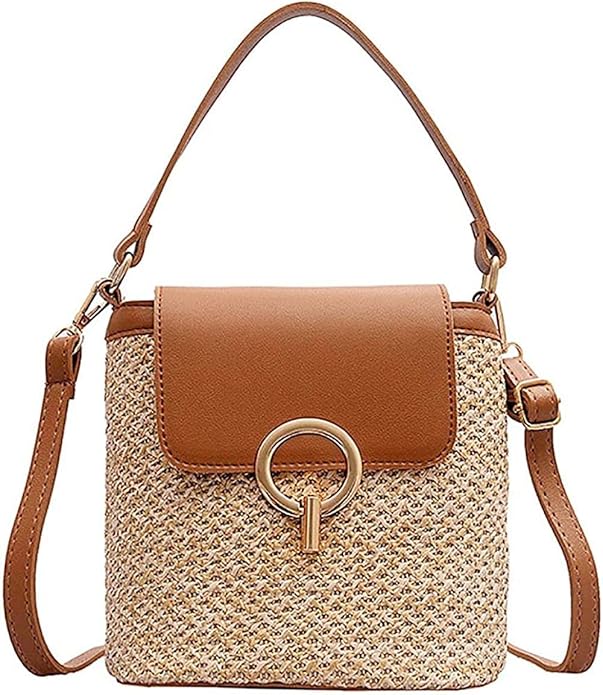 Women'S Clutch Handbags Women Straw Woven Tote Handwoven Beach Sea