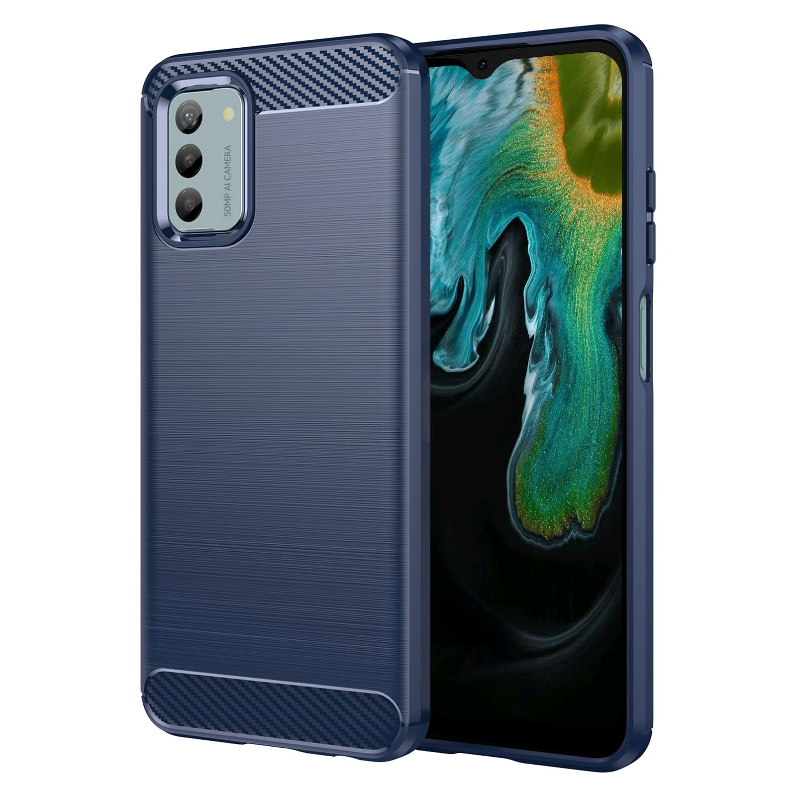 SCL Case for Nokia G42 5G Case Nokia G42 5G Case [Blue], Carbon Fibre Effect Gel Grip Protection Cover [Anti Scratch][Anti Collision] Case Compatible with Nokia G42 5G