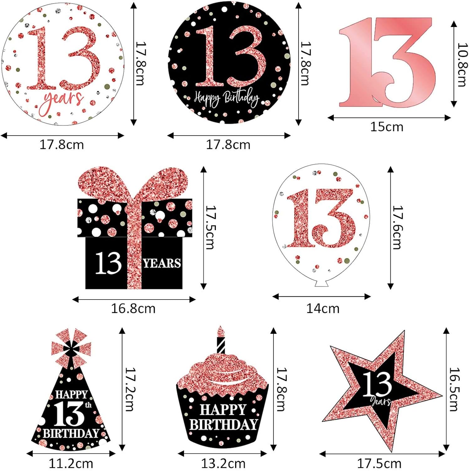 Blulu 13th Birthday Party Decorations, 13th Birthday Party Rose Gold