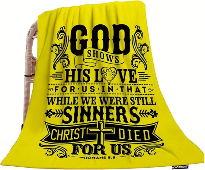 HGOD DESIGNS Black Biblical Throw Blanket,God Shows His