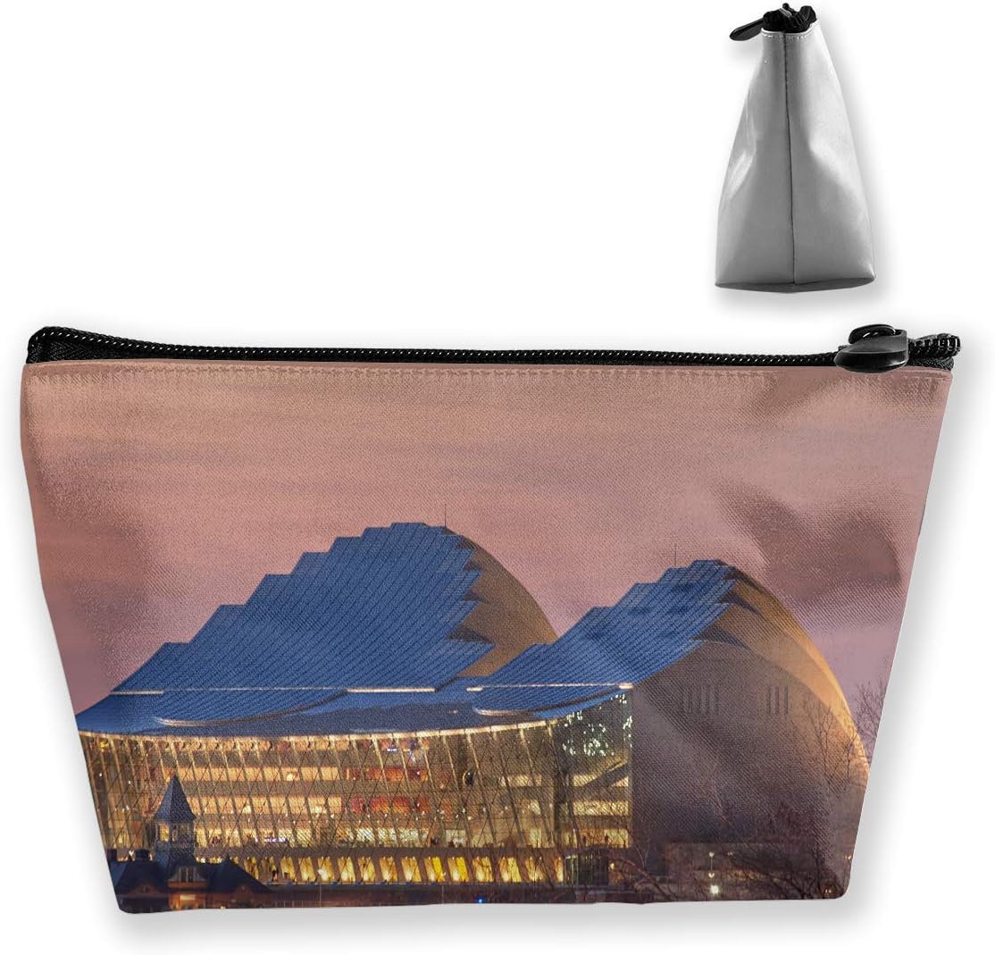 pengyong Kansas City Conference Hall Makeup Bag Large Trapezoidal Storage Travel Bag Wash Cosmetic Pouch Pencil Holder Zipper Waterproof