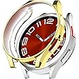 Compatible with Samsung Galaxy Watch 6 Classic 43mm Case 2023, Soft TPU Plated All Around Scratch-Proof Screen Protector Case