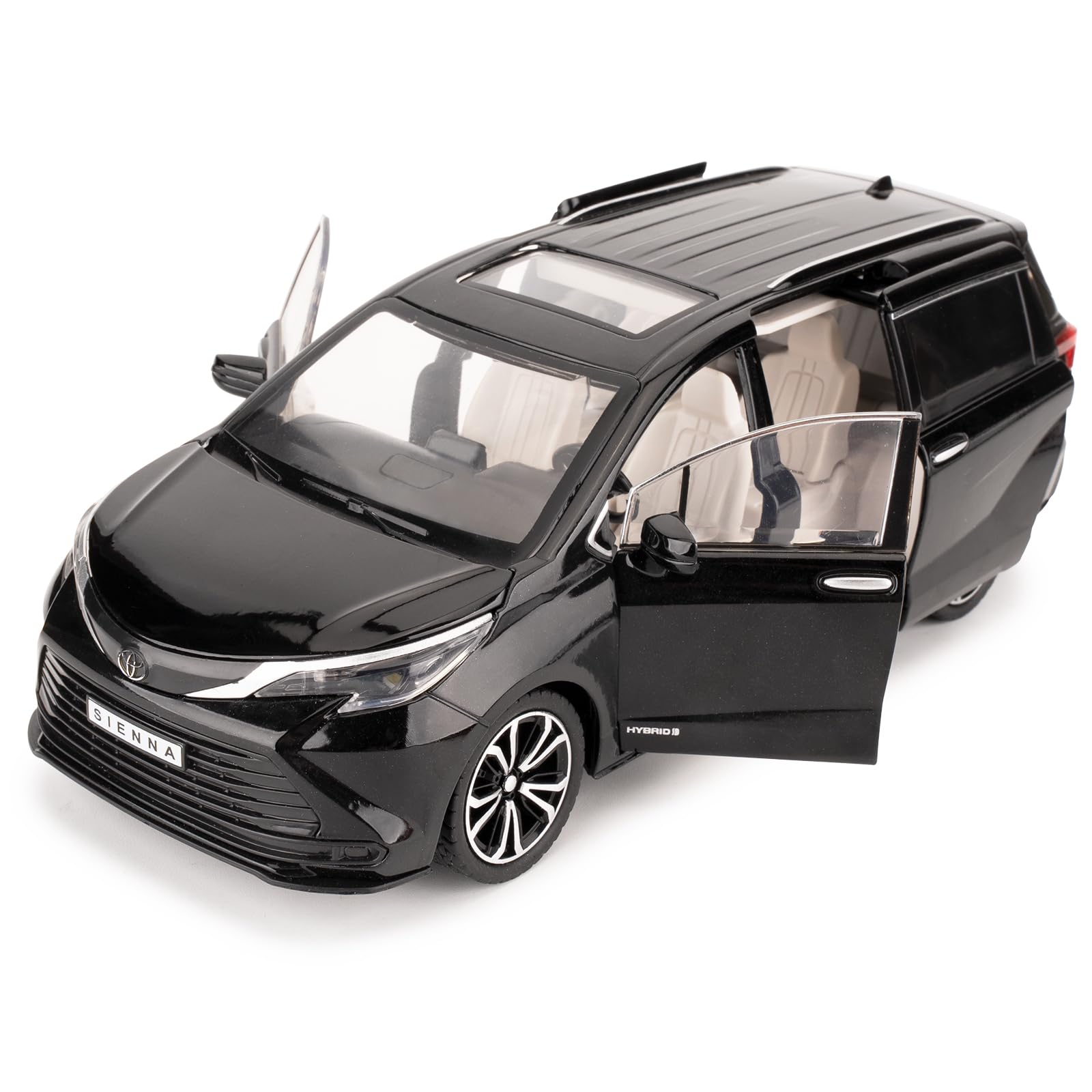 Photo 1 of BDTCTK 1:24 Compatible for Sienna Car Model, Pull Back Diecast Toy Car with Sounds?Lights for Kids Boys Girls and Adults, Gift Black.