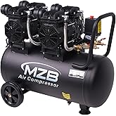 MZB 13.2 Gallon Ultra Quiet Air Compressor 115Psi Steel Tanks Oil Free Air Compressor Ideal for Tire Inflation Pneumatic Tool Spray Painting 70dB Noise Level