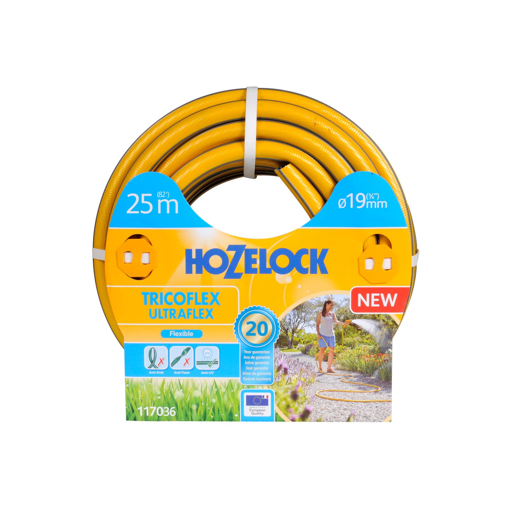 Hozelock Tricoflex Ultraflex Hose, Yellow, 19 mm x 25 m