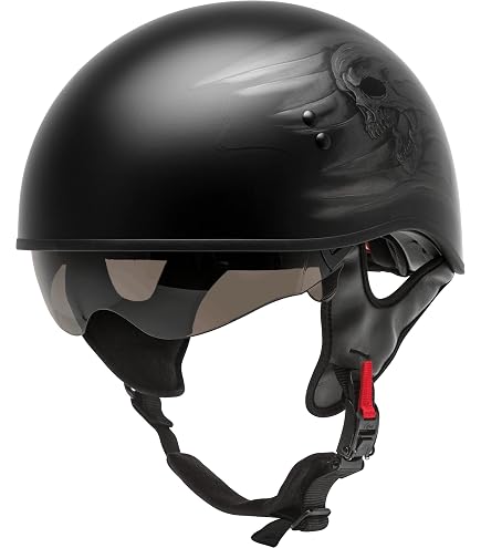 GMAX HH-65 Naked DOT Approved Half Helmet for Motorcycle, Moped, Scooter and More : Automotive