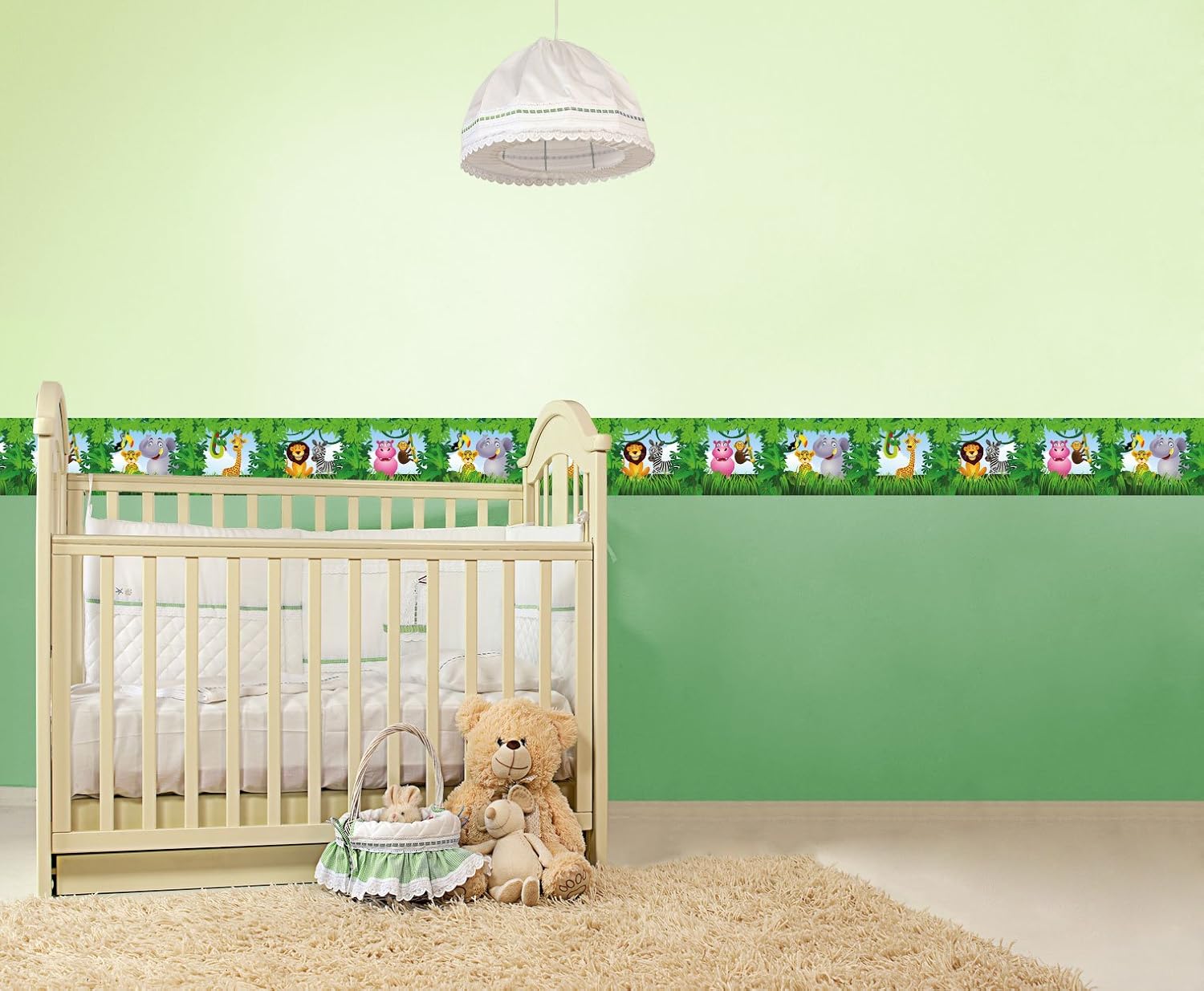 Kendalfloral Com Frise Animaux De La Jungle 260 X 15 Cm Peintures Outils Et Traitement Des Murs Frises